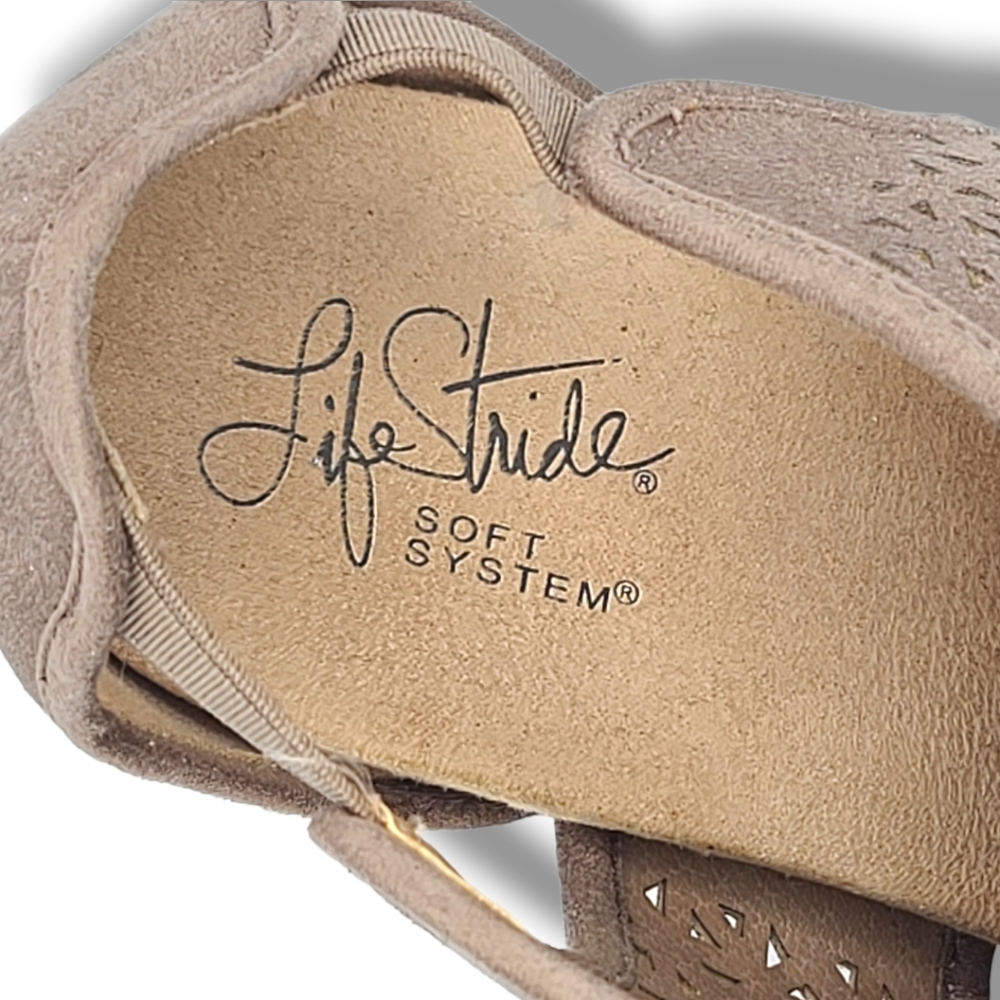 Life Stride Women's Tan Flex Soft System Hinx 2 Cut Out Wedge Sandals Size 10 - Picture 8 of 16